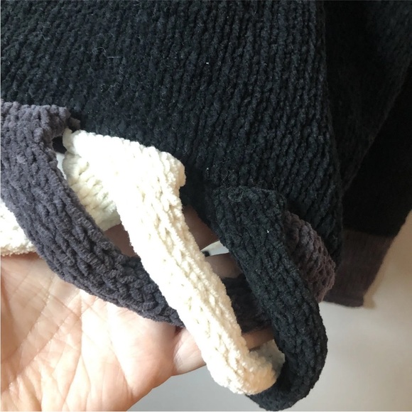 EDEL MACBRIDE Sweater Ireland Hand Made High Roll Neck Chenille Knit Black Large - Picture 7 of 16